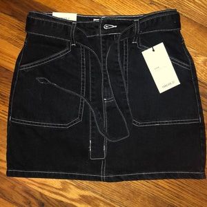 Retro brand new black denim skirt